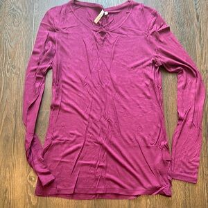 Banana Republic Women's V-Neck Long Sleeve Top - Purple